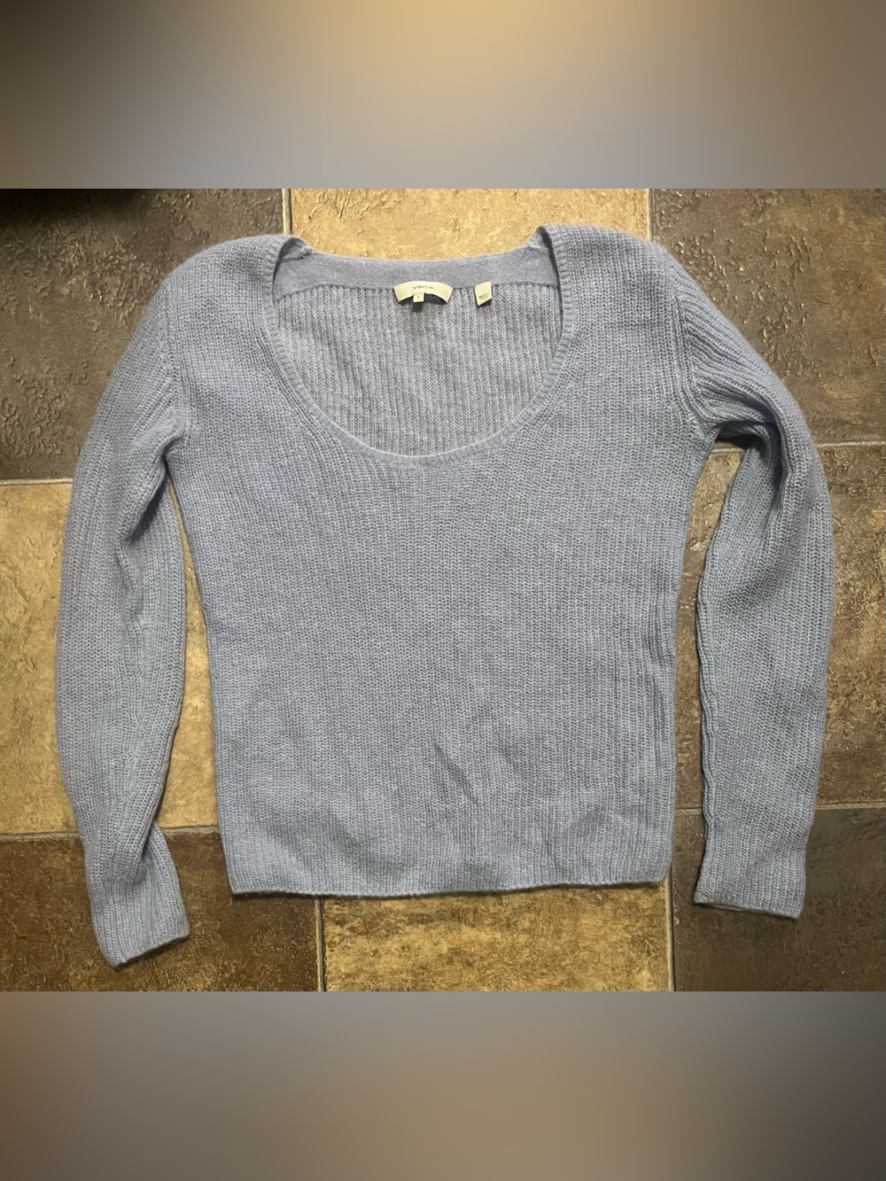 Vince Scoop Neck Pullover Sweater Light Peri Blue Mohair Wool Women’s Small